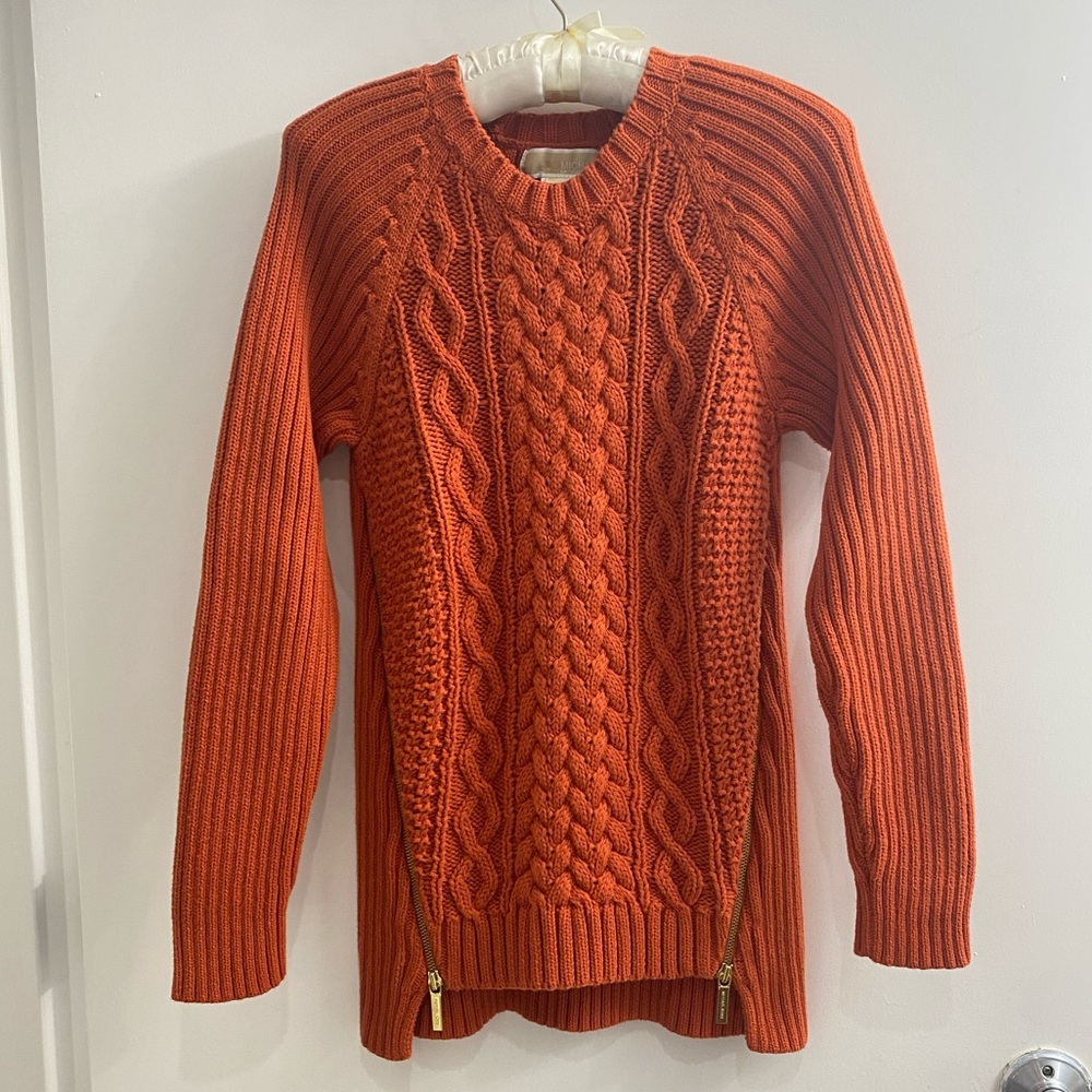 Michael Kors Rust Cable Knit Sweater Size S